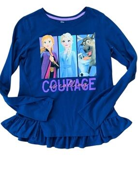 Disney Frozen 2 Girls Elsa Anna Olaf & Sven Courage Long Sleeve Shirt XL